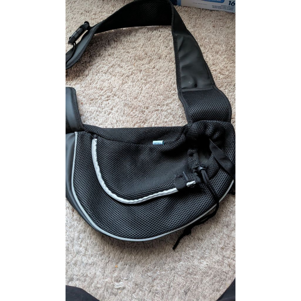 Katziela Dog Sling Carrier Black NWOT Small Pet Travel Shoulder Bag Adjustable